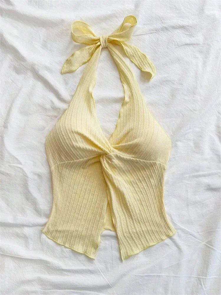 Yellow Halter Neck Top