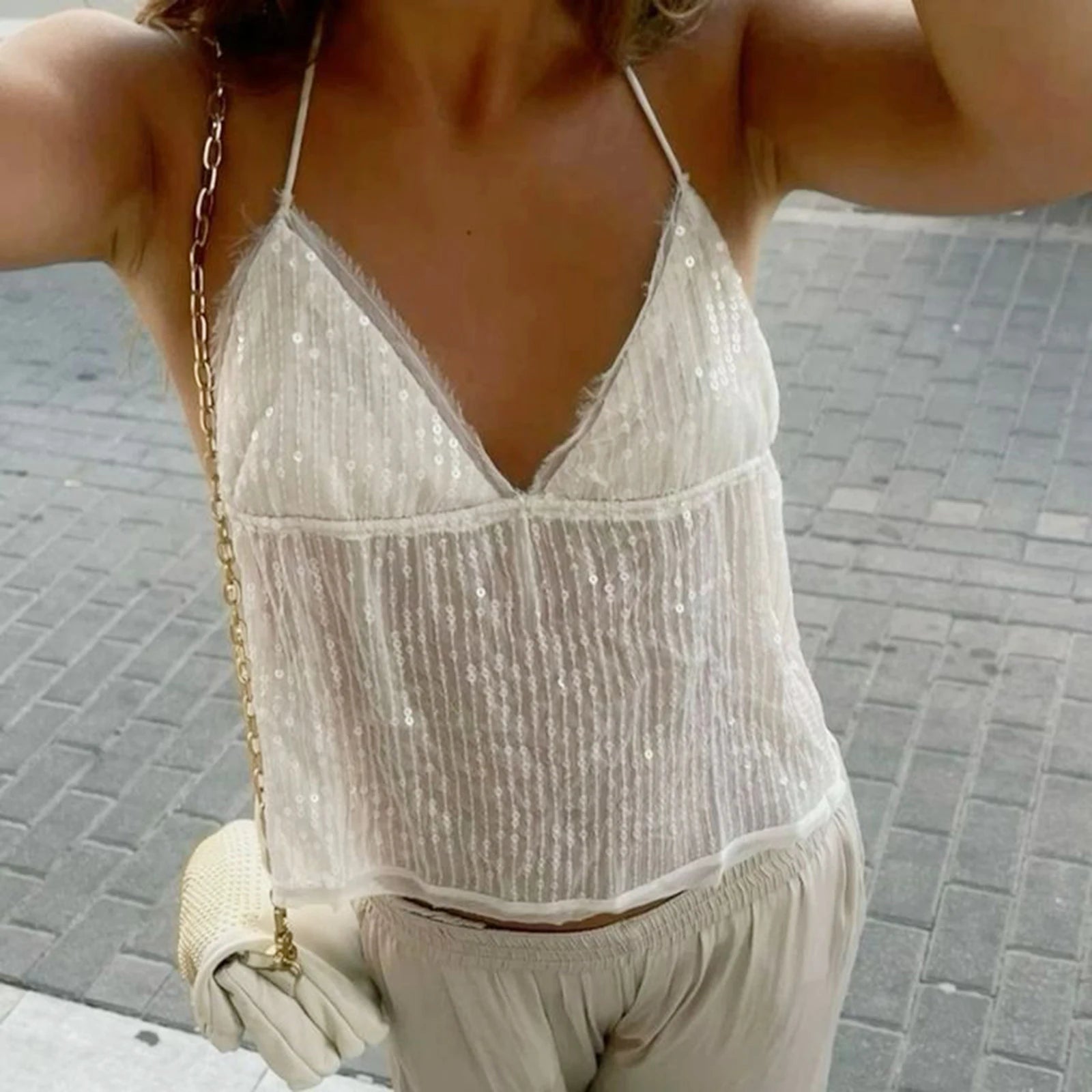 Glitter Halter Camisole